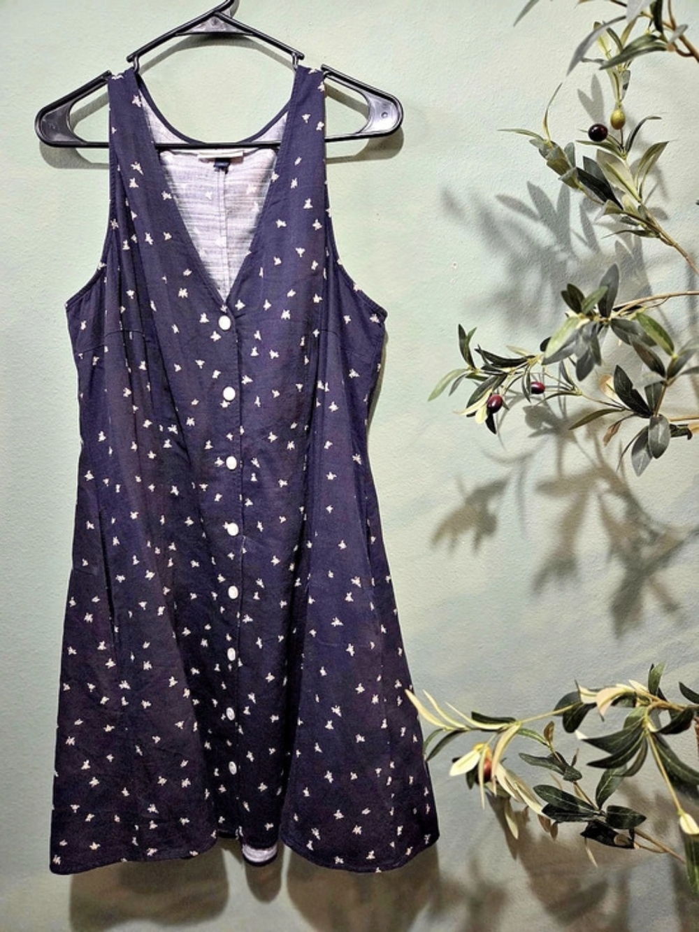 Universal Thread Floral Mini Dress in Blue & White Size XXL Like New